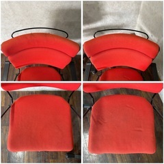 ww6/22 giroflex33 ジロフレックス33 オフィスチェア 2点セット ハイバック アームチェア レッド 椅子 オフィス家具 ★直接引取歓迎◇の画像