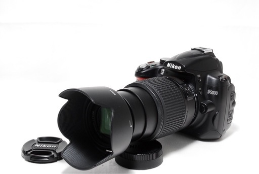 届いてすぐに使えるセット自撮り Nikon D5000 デジタル一眼レフ スマホ転送OK AF-S 55-200mm 