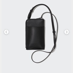 美品ユニクロレザータッチウォレットショルダーバッグの画像