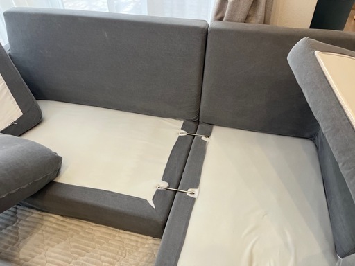 LAULU カウチソファ 3人掛け ACTUS グレーL字ソファ (しーたく) 清音の