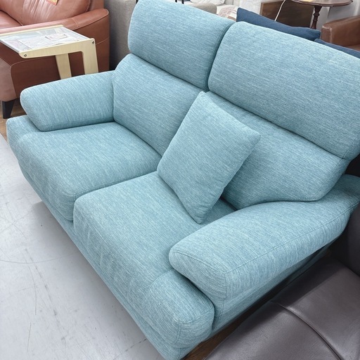 【?買取市場 柴田店】I642 ? ジモティー限定価格！ NITORI 2Pソファ ターコイズブルー ⭐ クリーニング済