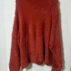 Alfred Alex シャギーニット セーター オーバーサイズ 赤 Mの画像