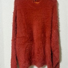 Alfred Alex シャギーニット セーター オーバーサイズ 赤 Mの画像