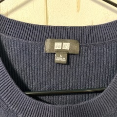 UNIQLO ニットベスト ネイビー L 重ね着 きれいめの画像