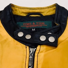 TIME&TIDE ヴィンテージシングルライダース ナイロン 異素材 バイカーの画像