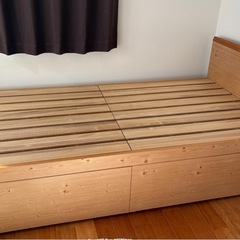 美品!! 木製 収納付き
すのこシングルベッドの画像