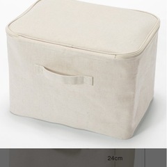 ポリエステル麻　無印　ソフトボックス　長方形　中　フタ式の画像