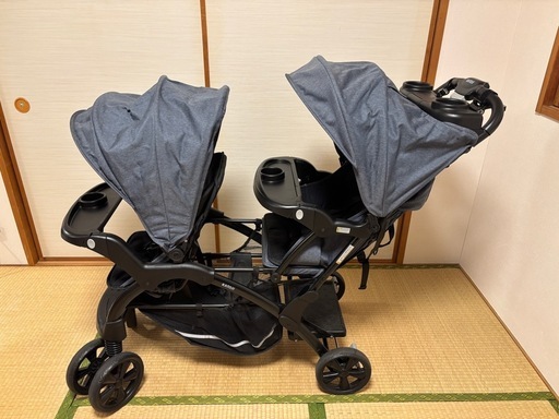 Katoji カトージ ベビーカー 二人でゴーDX 二人乗り レインカバー付 デニム 
