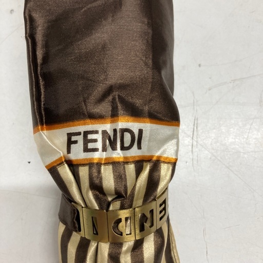 ロ　2602-1089 FENDI 折りたたみ傘　ブラウン　中古美品