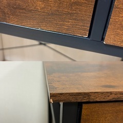 【美品✨️】ヴィンテージ調デスク🌿‬[幅120cm 奥行40cm] アジャスター& 収納付きの画像