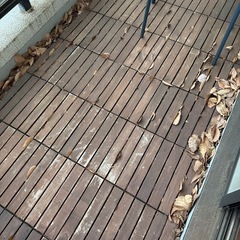 IKEA ジョイントマット＋屋外テーブル椅子＋室外機カバーの画像