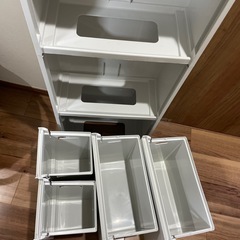 3段ゴミ箱/収納ボックス/薄型/分別可能の画像
