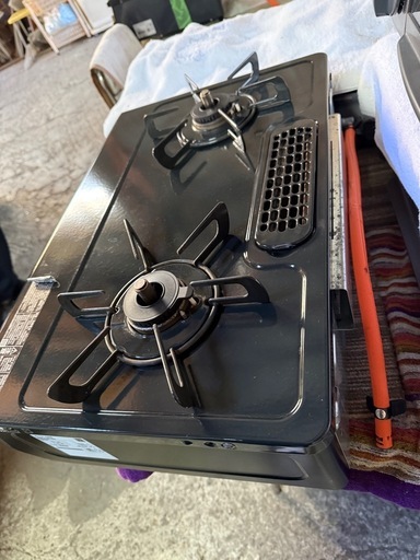 リンナイ ガスコンロ ガステーブル 幅約60cm 片面焼グリル プッシュ点火 右強火力 プロパン用 ブラック KG67BKR/LP