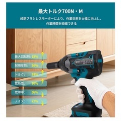 【購入者決定しました★】マキタ互換 インパクトレンチ 18V 充電式 強力 700N・m 電動インパクトレンチ の画像