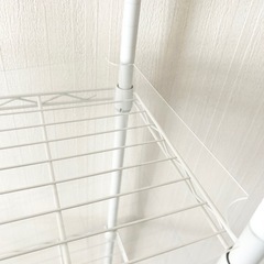 【美品】 DOSHISHA スチールラック6段(ホワイト) +新品キャスターと天板セット_bの画像