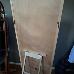 木枠の姿見　鏡の画像