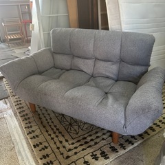 リクライニングソファ　グレーの画像