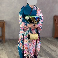 さらに値下げ振袖セット（ターコイズブルー）の画像