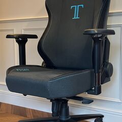 【引き取り限定】Secretlab TITAN 2020 ゲーミングチェア（ファブリック／ブラック×ブルー）①の画像