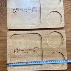 プーさん　木製トレー プレート　2枚1セット　中古の画像