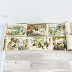 【貴重】御偉蹟絵巻 彩色 明治天皇 昭憲皇太后 前後編 巻物 大正5年の画像