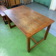 ダイニングテーブル　作業台　机　デスク　木製　ウッド　古家具　昭和レトロ　アンティーク　ビンテージ　ヴィンテージ　オシャレ家具　店舗用品　什器の画像