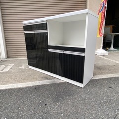 A810♦️キッチンカウンター 幅120 キャビネット レンジ台 収納 家電収納 食器棚 の画像