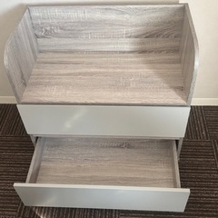 中古　衣装収納　2段タンス　コロコロ付きの画像