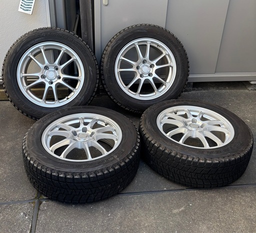 【ナット付】BLIZZAK 225/60R17 スタッドレス4本 ECO FORMEアルミ付 エクストレイル等