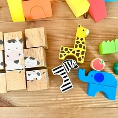 積木セット　スポンジ　木　　ブロック　動物の積み木パズルの画像