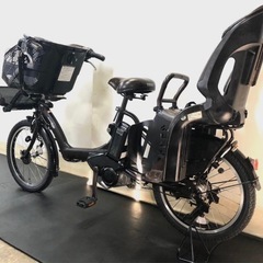 1年保証 送料無料　ヤマハ　パスキッス　20インチ　3人乗り 茶色　電動アシスト自転車　g220の画像