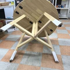 ＼家具＊家電のお店／【ｼﾞｬﾝｸﾞﾙｼﾞｬﾝｸﾞﾙ石川金沢店】バタフライテーブル 木目調    W(幅)90×D(奥行き)90.0×H(高さ)73cmの画像