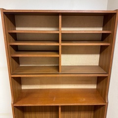 【販売中】木製 本棚・オープンシェルフ（引き出し付き）ブラウン／収納棚の画像