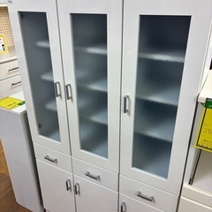 【ジャングル深井店】3枚扉食器棚 白 ホワイト 家具 堺市 深井【FU166】の画像