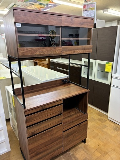 【ジャングル深井店】2枚扉食器棚 アイアン&木製茶 家具 食器棚 堺市 深井【FU167】