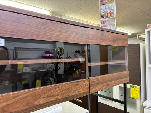 【ジャングル深井店】2枚扉食器棚 アイアン&木製茶 家具 食器棚 堺市 深井【FU167】