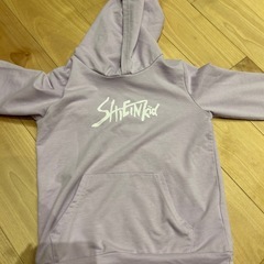 キッズパーカー薄手　薄い紫ピンク120サイズの画像