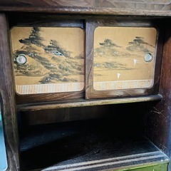 【昭和レトロ】アンティーク 茶箪笥 水屋箪笥 当時物 飾り棚 ヴィンテージの画像