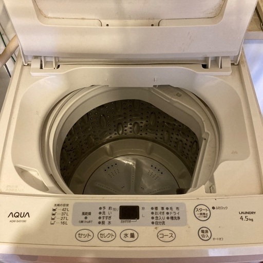 AQUA 縦型洗濯機 AQW-S451(W)