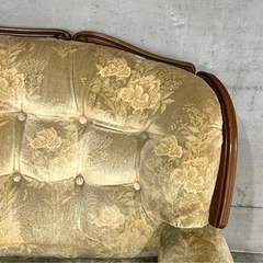 ✿70s✿ 昭和レトロ カリモク 3人掛けソファ ヴィンテージ 応接家具 金華山の画像