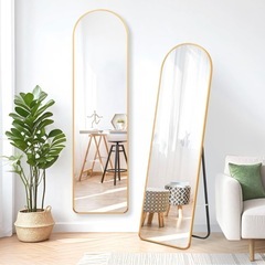 ゴールドフレーム姿見スタンドミラー全身鏡146.5cm✖️36.5cmの画像