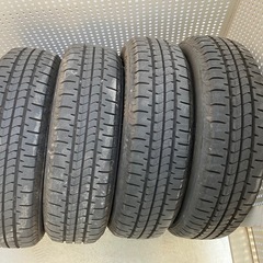 ブリヂストン夏タイヤアルミホイル付/155 65R14/タイヤ2025年製/9分山の画像