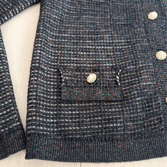 透け感あるカーディガン　ラメ入りの画像