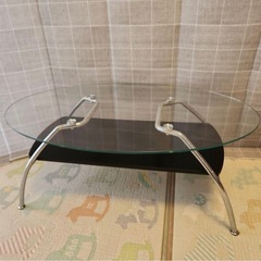 ニトリ 木製ガラステーブルの画像