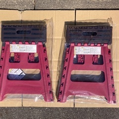 【新品バラ売り】キャプテンスタッグ 折りたためるステップ L  UW-1504 レッドの画像