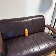 ヴィンテージ風2人掛けソファ｜幅135cm｜状態良好｜引取り限定の画像