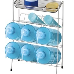 風呂ラック シャンプーリンスボディソープせっけん置き脚ゴム付 N・Wコートシャンプーラック4段 ボトル6本収納 4段 シルバー 小物一括収納 の画像