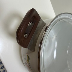 昭和レトロ(26cm鍋) ホーロー鍋 ブドウデザイン 蓋付きの画像