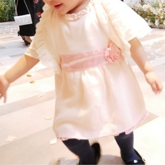 フォーマルドレス 80cm＋白ボレロ120cm セットの画像