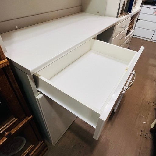 ホワイト キッチンボード レンジボード 食器棚 収納棚 スライド扉 家電収納　キッチン収納  White Kitchen Board Cupboard Sliding Door Cabinet